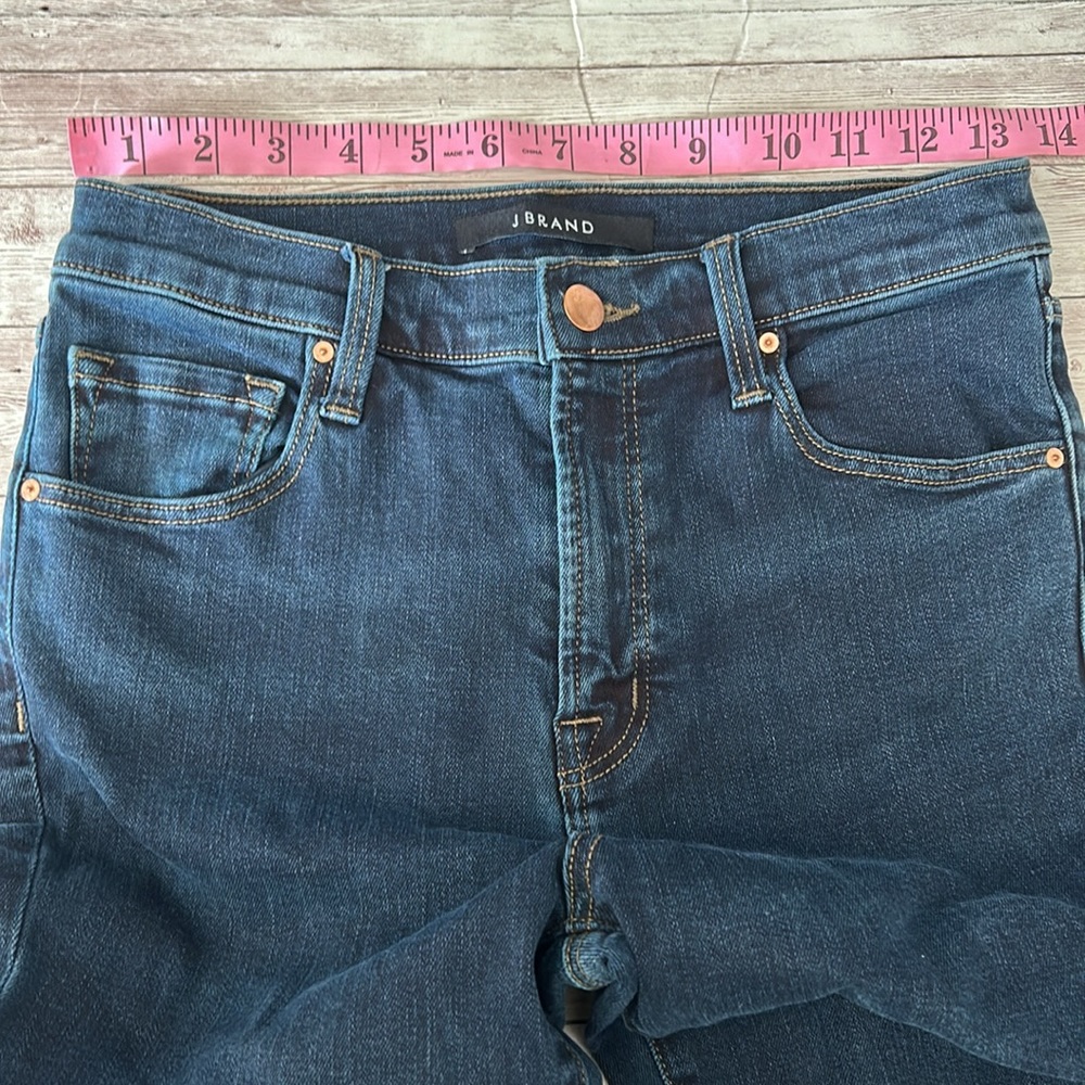 J Brand Dark Wash High Rise Raw Hem Skinny Jeans - Picture 6 of 10